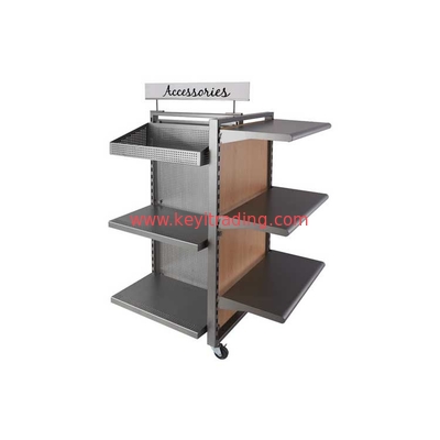 Freestanding Adjustable Shelves Metal Clothing Store T-Shirt Display Rack