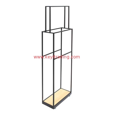 Customized Floor Standing Matte Black Metal Scarf Display Stand