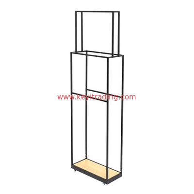 Customized Floor Standing Matte Black Metal Scarf Display Stand