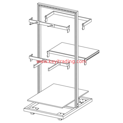 Multiduty Double Sided Adjustable Shelves Hanging Handbag And Clothing Display Rack