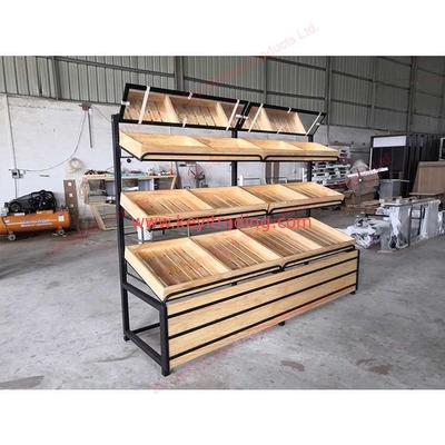 Custom Shop Furniture Display Rack 3 Tier Adjustable Shelves Bakery Display