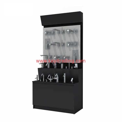 Freestanding 4 Sided Adjustable Wood Slatwall Display Stand For Faucet