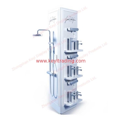 Freestanding 4 Sided Adjustable Wood Slatwall Display Stand For Faucet
