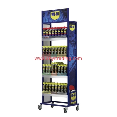 4 Tier Metal Spraycan Rack Aerosol Can Display Stand For Retail Store