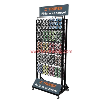 Floor Standing Metal Shlef Retail Store Spraycan Spray Paint Aerosol Can Display Rack