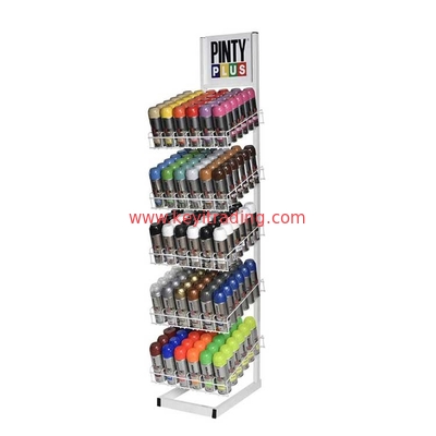 4 Tier Metal Spraycan Rack Aerosol Can Display Stand For Retail Store