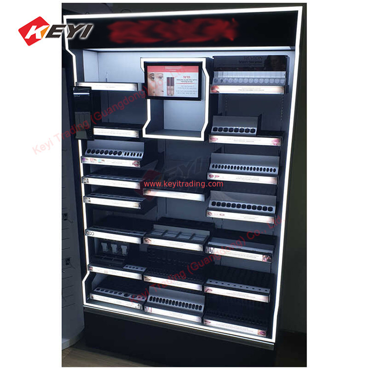 Professional Customized Acrylic Lipstick Makeup Display Stand Floor Cosmetics Display Racks Beauty Product Metal Display