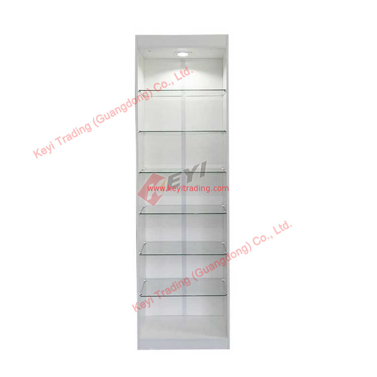 Custom Design Nice Quality Factory Price Glass Display Cabinet Cosmetic Wood Display Stand Floor Standing Display