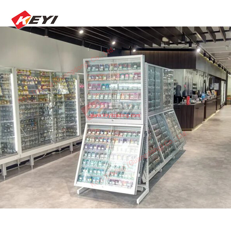 Graded Sports Rail Card Display Case Baseball Card Display Stand Retail Wholesale Trading Card metal and acrylic Display rack