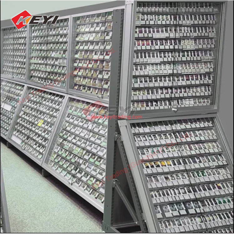 Custom Transparent TCG Cards Frames Clear Card Stands Metal Floor Standing Trading Card Display Case For Pokémon