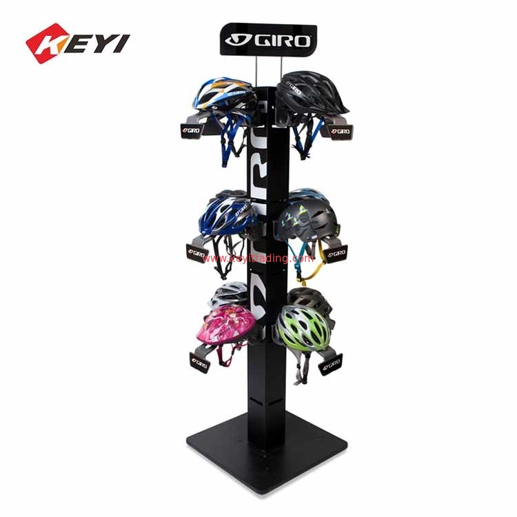 Custom retail Floor safety Helmet Stand Bicycle Helmet Display Stand
