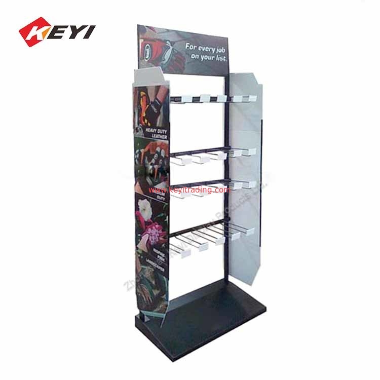 durable black metal Floor Baseball Glove Display Stand for retail
