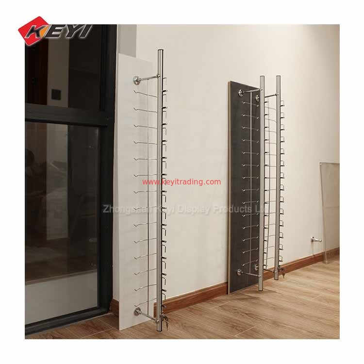 Optical Shop Sunglasses Stand Wall Mounted Eyewear Display Rod With Lock