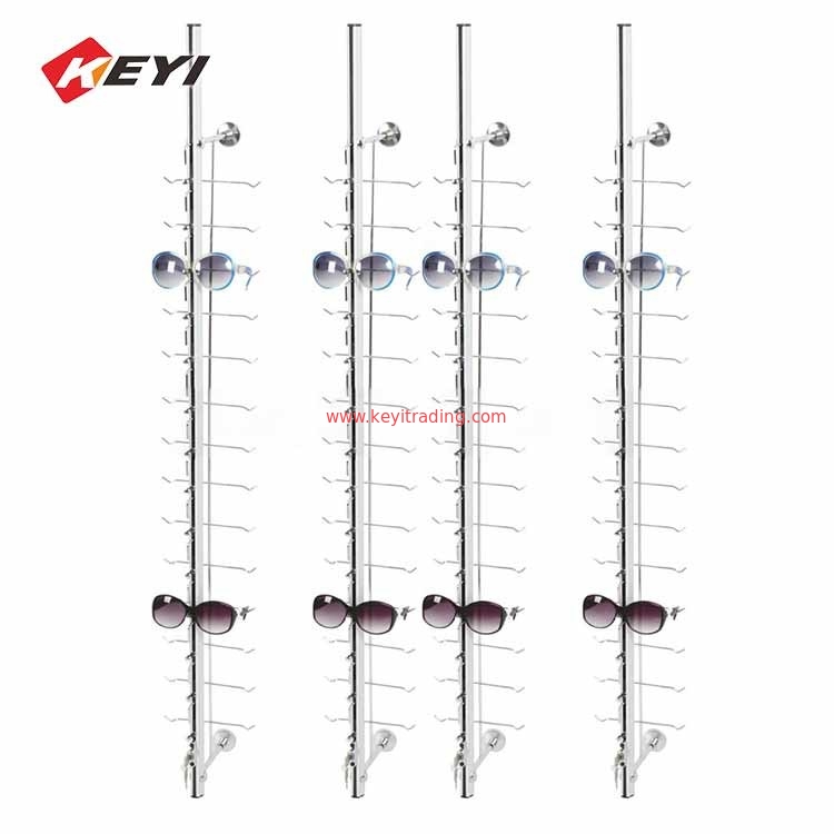 Wall Mounted Lockable Sunglasses Display Rods For Optical Shop