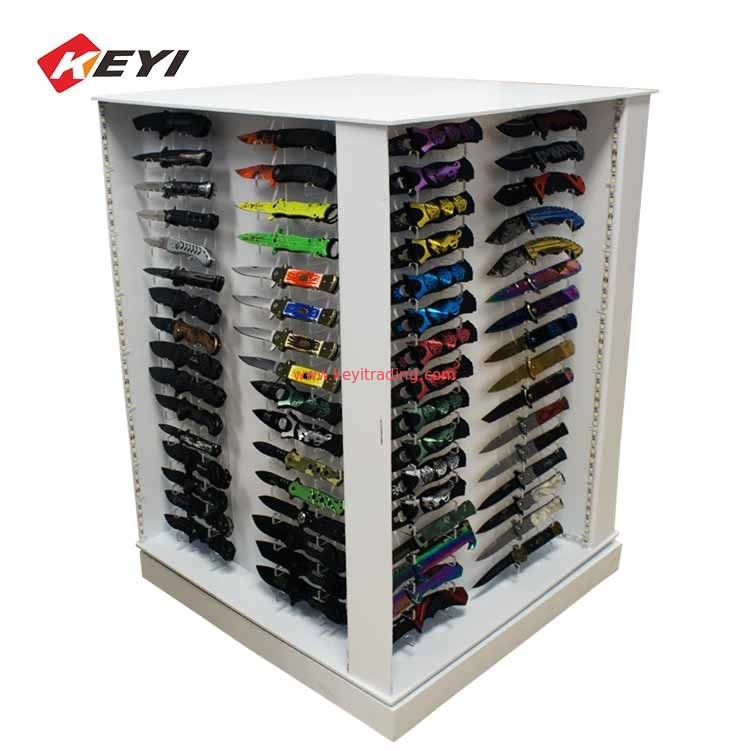 Custom Illuminating Wooden Knife Display Cases