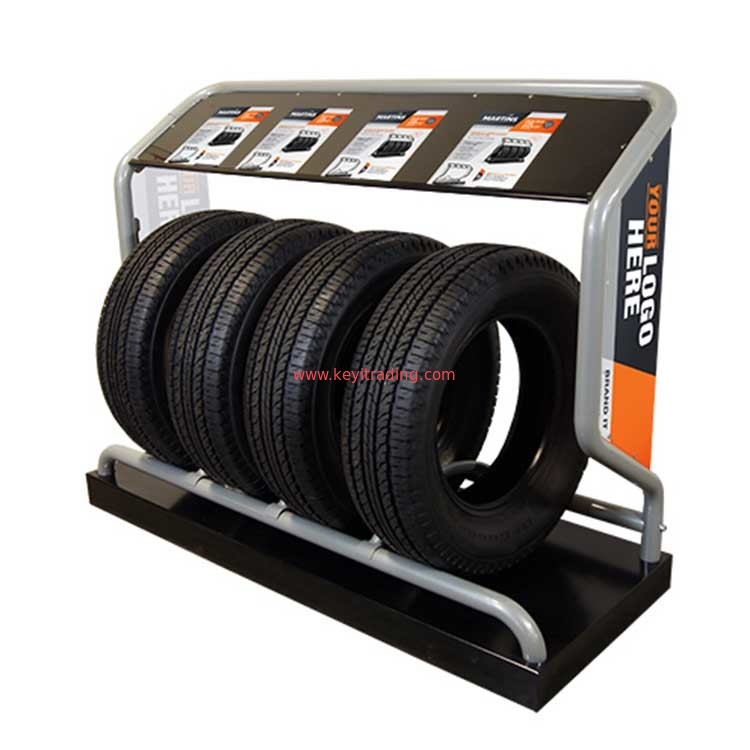 Automotive Wheel Display Stand Car Tire Storage Rack - Adjustable