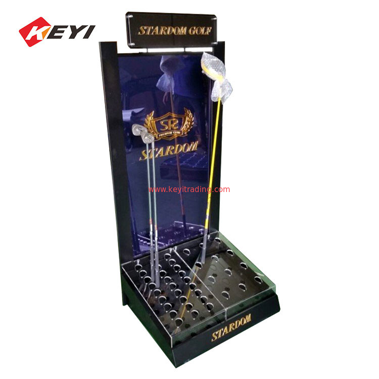 Made In China High Quality Floor Standing Metal And Acrylic Golf Club Display Rack