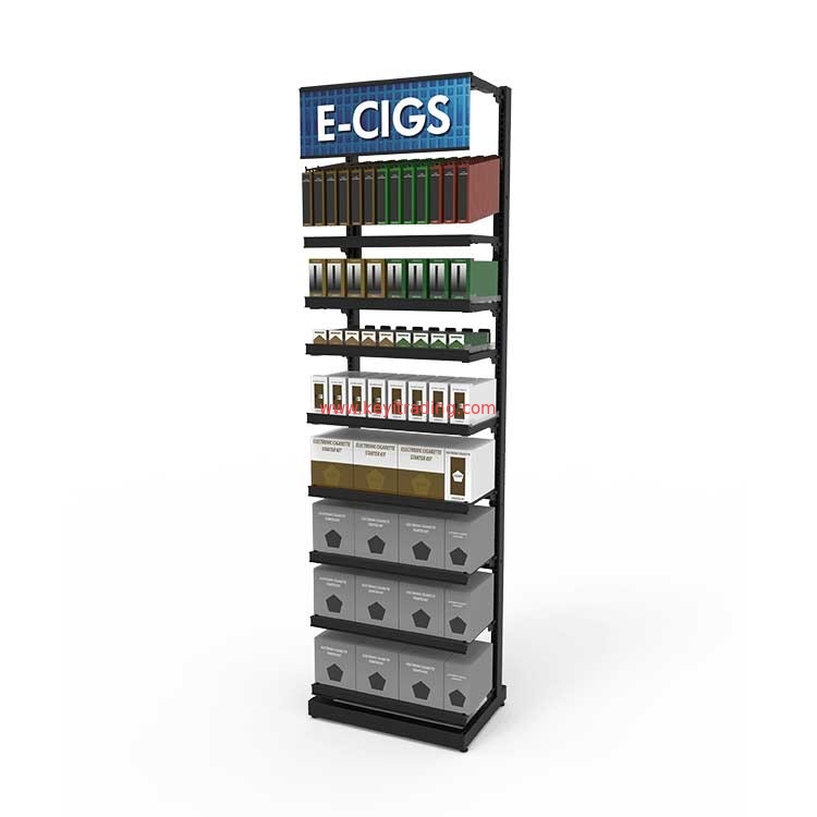 Retail Store Floor Standing Metal Shelves Electronic Cigarette Stand E-Cigarette Display