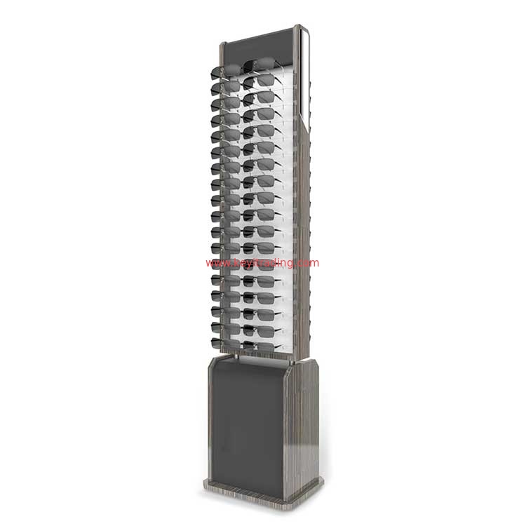 Factory Custom Optical Shop Floor Tower Wooden Furniture Eyewear Displays