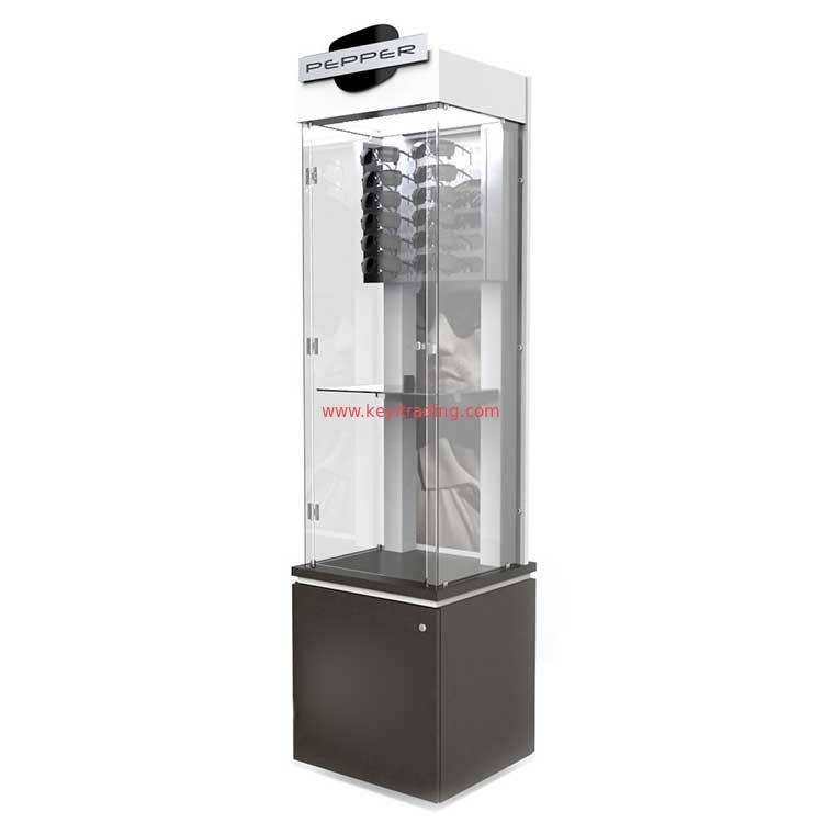 Floor Sunglasses Stand Glass Showcase Optical Display Cabinets