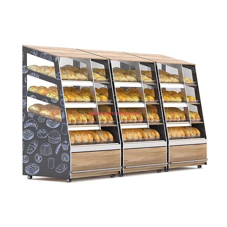 Customize Bread Shop Wooden Storage Cabinet Bakery Display Case