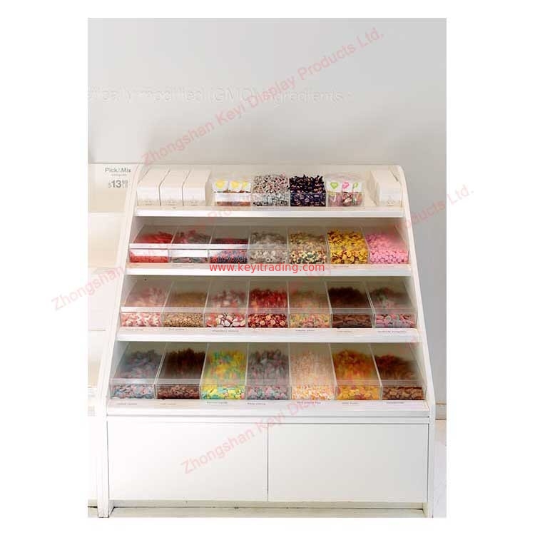 Sweet Shop Pick And Mix Acrylic Candy Box And Wooden Bulk Candy Display