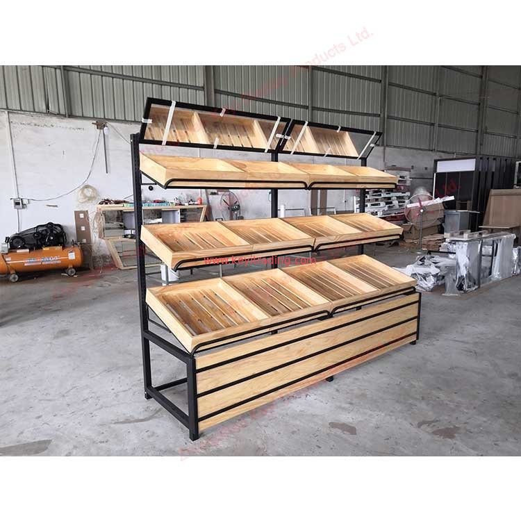 Custom Shop Furniture Display Rack 3 Tier Adjustable Shelves Bakery Display