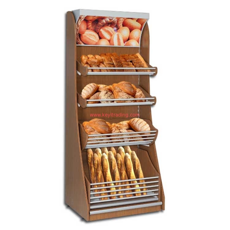 Customized Bread Shop Furniture Storage Showcase Wood Bakery Display Cabinet