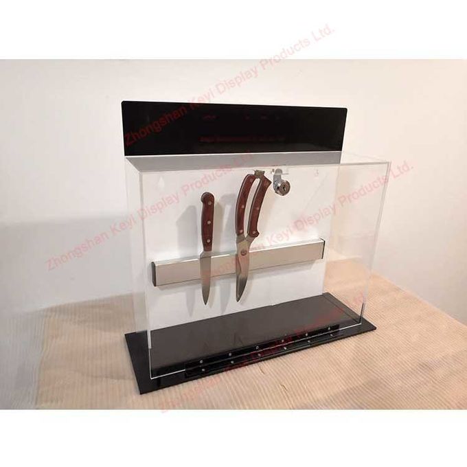 Countertop Wall Mounted Clear Acrylic Knife Display Case With Lock