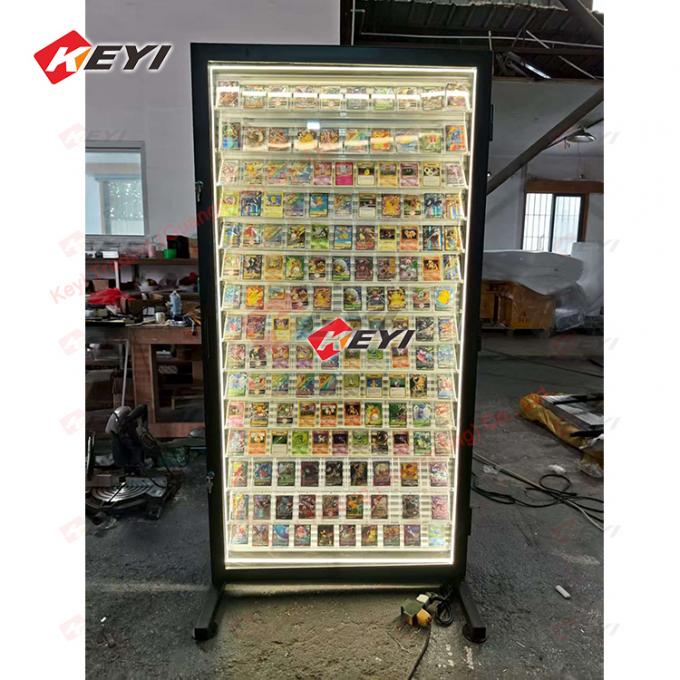 Customize Acrylic Collectable Sports Cards Floor Stand Led Lights Metal ...