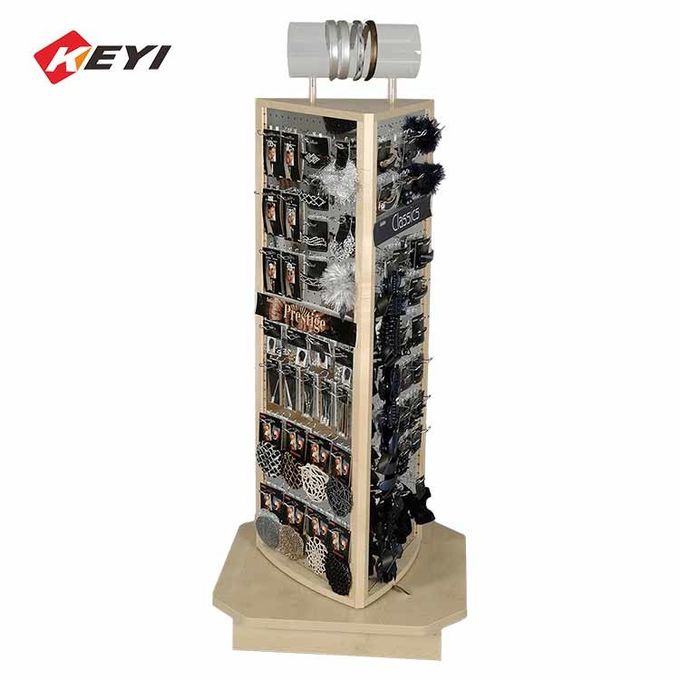 Large Retail Pos Stand Floor Hair Accessories Display Stand For Hair
