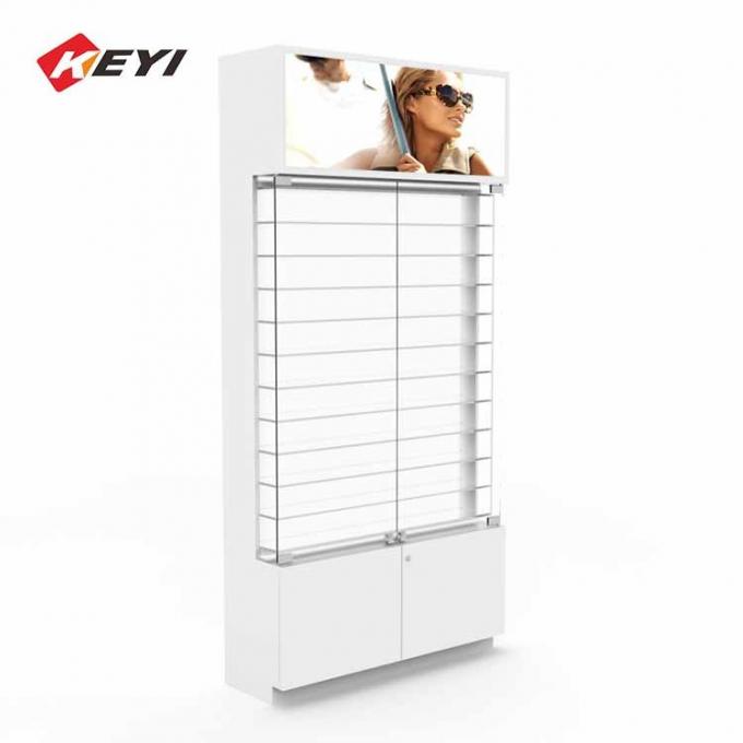 Optical Shop Floor Standing Wood And Glass Sunglass Display